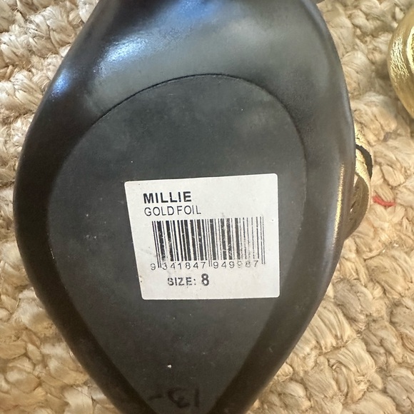 TONY BIANCO MILLIE GOLD FOIL HEELS SIZE 8 - Picture 11 of 11